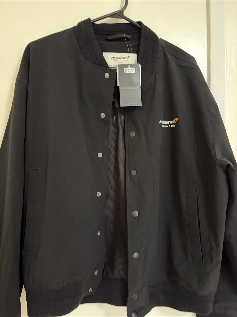 American Eagle McLaren F1 Black Bomber Jacket
